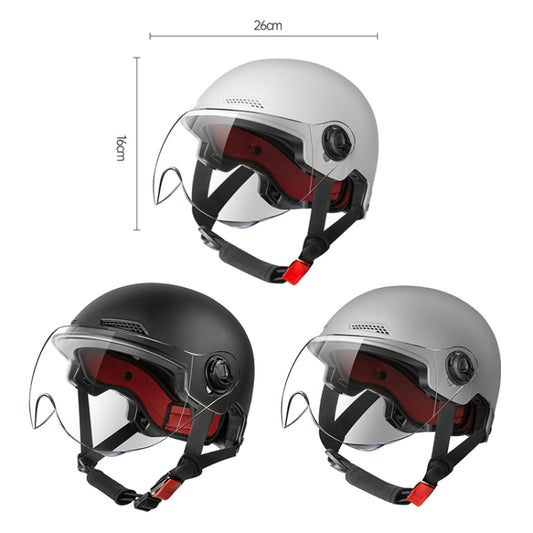 BY-1292 Unisex Motorcycle Frosted Protective Short Mirror Half Helmet
