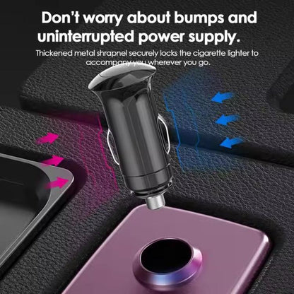 SHUNWEI SD-1904 Dual Socket Car Cigarette Lighter Splitter with USB Charger