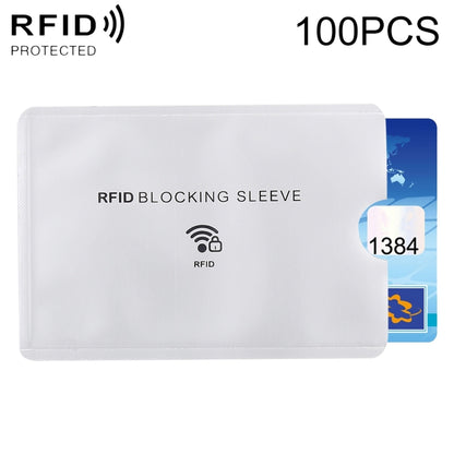 100pcs Aluminum Foil Anti Theft RFID Blocking Sleeve Card Protector, Size: 9.1*6.3cm, RFID Blocking Sleeve 100pcs