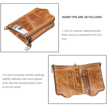 LT3533 Long Crazy Horse Texture Cowhide Leather Folding Anti-magnetic RFID Wallet Clutch Bag for Men, with Card Slots & Shoulder Strap, LT3533 Black, LT3533 Coffee, LT3533 Blue, LT3533 Red, LT3533 Yellowish-brown
