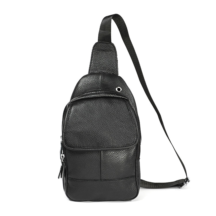 6023 Casual Litchi Texture Soft Face Full-grain Cowhide One Shoulder Crossbody Bag for Men, Red, Brown, Black, Coffee