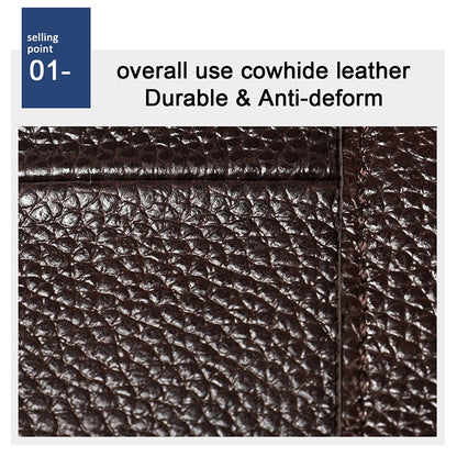 6023 Casual Litchi Texture Soft Face Full-grain Cowhide One Shoulder Crossbody Bag for Men, Red, Brown, Black, Coffee