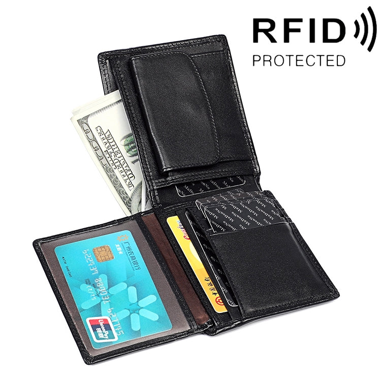 8020 Horizontal Retro Crazy Horse Texture Leather Anti-magnetic RFID Wallet Clutch Bag for Men, with Card Slots, 8020 Yellowish-brown, 8020 Black, 8020 Coffee