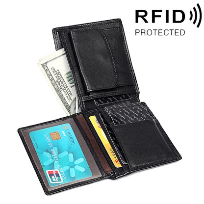 8020 Horizontal Retro Crazy Horse Texture Leather Anti-magnetic RFID Wallet Clutch Bag for Men, with Card Slots, 8020 Yellowish-brown, 8020 Black, 8020 Coffee