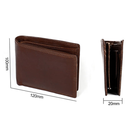 8020 Horizontal Retro Crazy Horse Texture Leather Anti-magnetic RFID Wallet Clutch Bag for Men, with Card Slots, 8020 Yellowish-brown, 8020 Black, 8020 Coffee