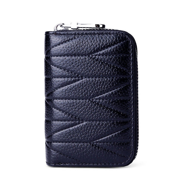 KB191 Zipper Cowhide Leather Organ Shape Multiple Card Slots Anti-magnetic RFID Wallet Clutch Bag for Ladies