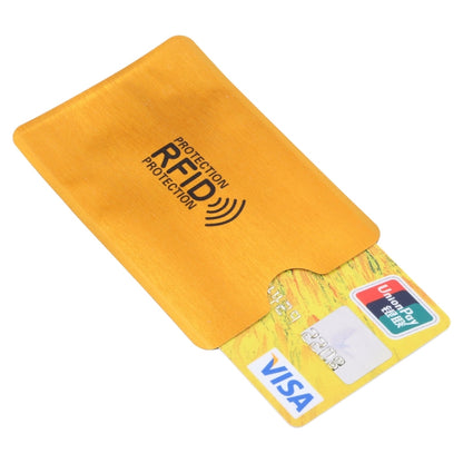 100 PCS Aluminum Foil Anti Theft RFID Blocking Sleeve Card Protector, Size: 9.1*6.3cm, RFID 100pcs (Gold), RFID 100pcs (Silver)