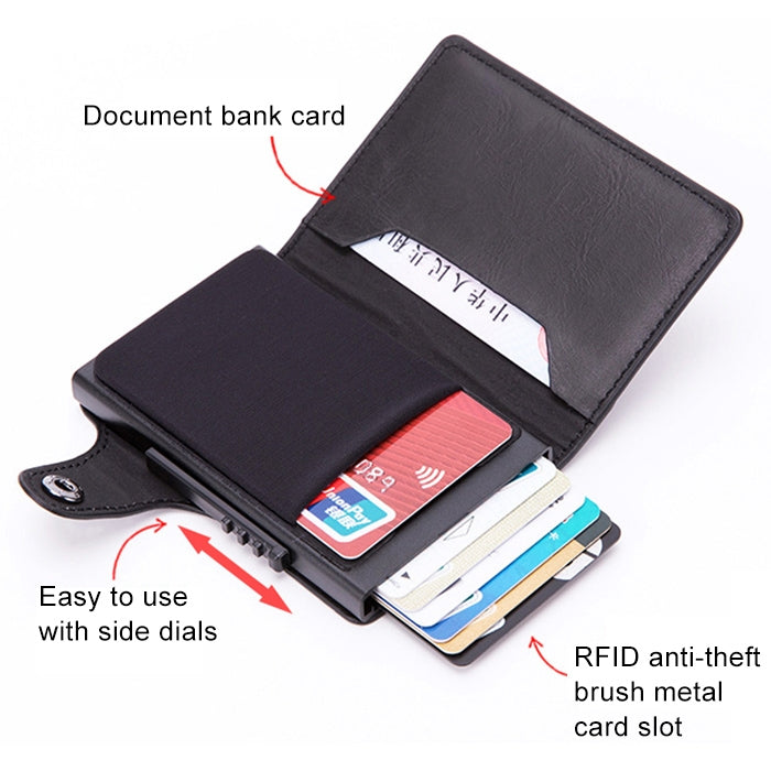 X-51 Automatically Pop-up Card Type Anti-magnetic RFID Anti-theft PU Leather Wallet with Card Slots, X-51  with Card Slots Blue, X-51  with Card Slots Apricot, X-51  with Card Slots Black, X-51  with Card Slots Coffee�����������������������������������...