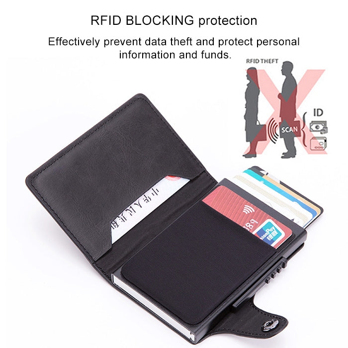 X-51 Automatically Pop-up Card Type Anti-magnetic RFID Anti-theft PU Leather Wallet with Card Slots, X-51  with Card Slots Blue, X-51  with Card Slots Apricot, X-51  with Card Slots Black, X-51  with Card Slots Coffee�����������������������������������...