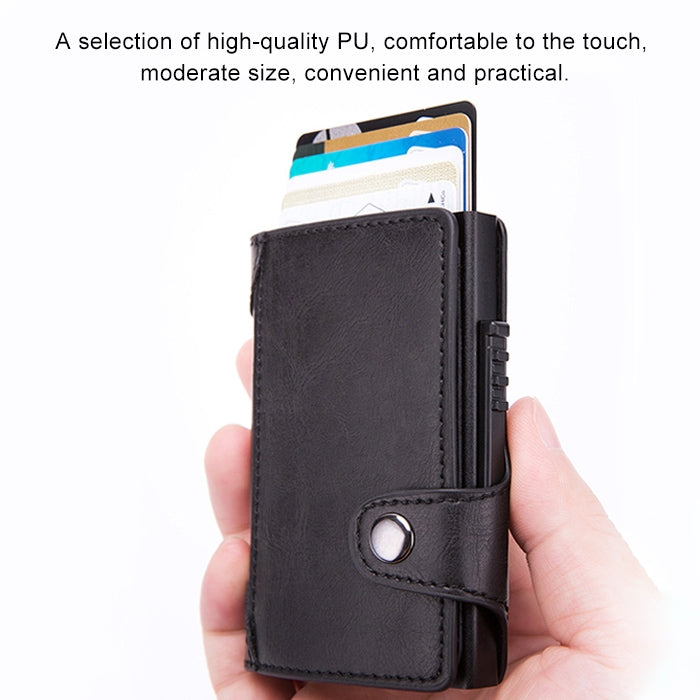 X-51 Automatically Pop-up Card Type Anti-magnetic RFID Anti-theft PU Leather Wallet with Card Slots, X-51  with Card Slots Blue, X-51  with Card Slots Apricot, X-51  with Card Slots Black, X-51  with Card Slots Coffee�����������������������������������...