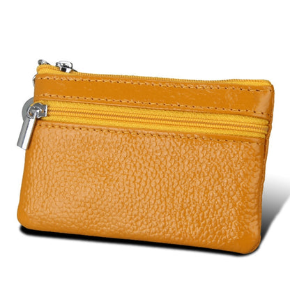 Cowhide Leather Zipper Solid Color Horizontal Card Holder Wallet RFID Blocking Coin Purse Card Bag Protect Case, Size: 11.4*7.4cm