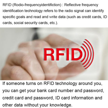 محفظة بطاقات من جلد البقر بلون واحد مع حماية من RFID وحقيبة بطاقات مزودة بثلاث فتحات للبطاقات وإطار للصور، المقاس: 110*77*4 مم