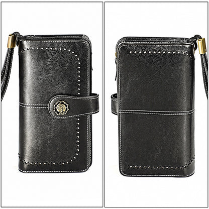 3556 Large Capacity Long Multi-function Anti-magnetic RFID Wallet Clutch for Ladies with Card Slots
