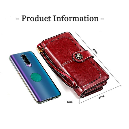 3555 Large Capacity Long Multi-function Anti-magnetic RFID Wallet Clutch for Ladies with Card Slots