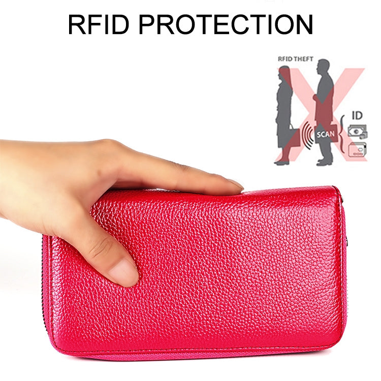 محفظة KB196 من الجلد عالي الجودة، متعددة الوظائف، بسعة كبيرة، مزودة بتقنية RFID مضادة للمغناطيس، 36 بت