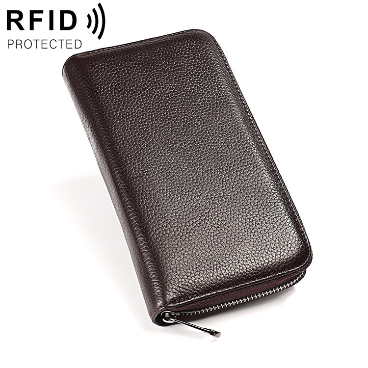 محفظة KB196 من الجلد عالي الجودة، متعددة الوظائف، بسعة كبيرة، مزودة بتقنية RFID مضادة للمغناطيس، 36 بت