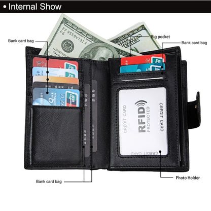 Antimagnet RFID Genuine Leather Wallet / Passport Package / Cowhide Card Slot for man