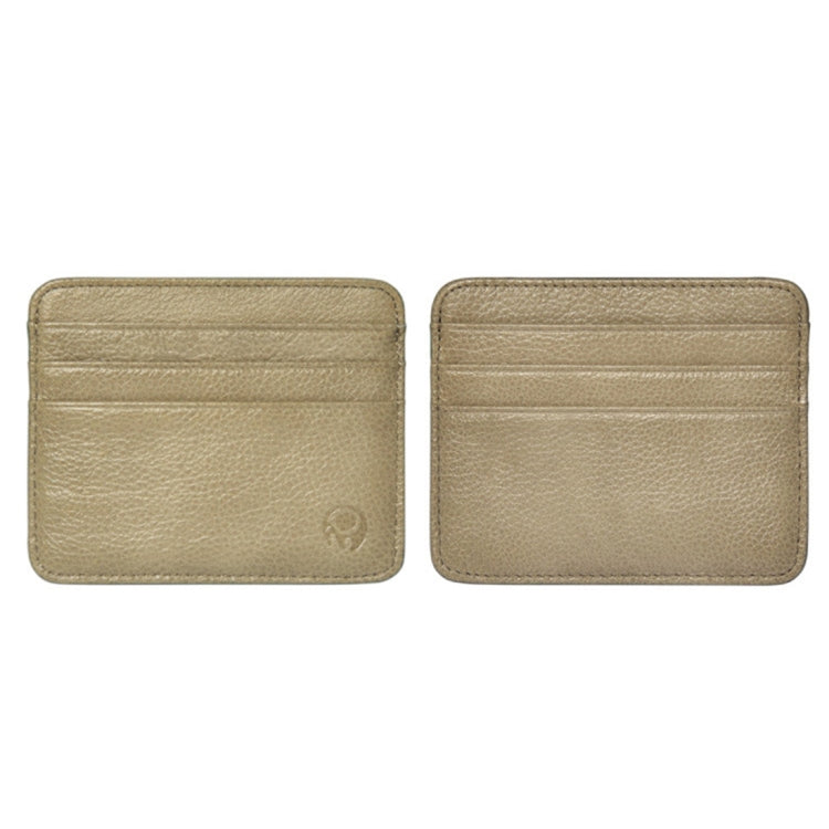 XIAO YUAN XIANG Cowhide Leather Pocket 6 Card Sleeve Wallet Coin Purse Card Holder, Size: 10.7cm x8.7cm, Random Color Delivery, 6 Card Sleeve