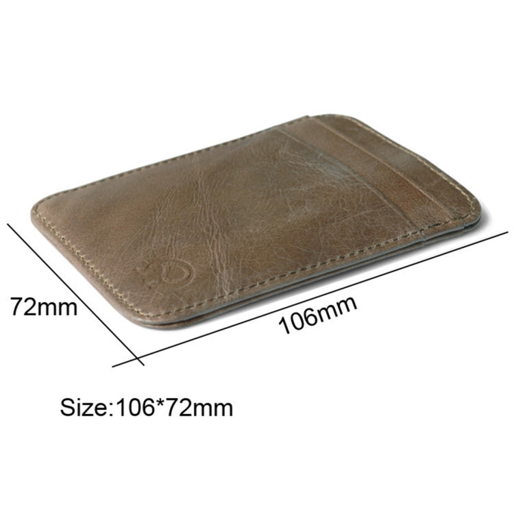 XIAO YUAN XIANG Cowhide Leather 5 Card Pocket Sleeve Wallet Coin Purse Credit Card Holder, Size: 10.6cm x 7.2cm, Random Color Delivery, 5 Card Pocket Sleeve