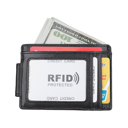 KB80 Antimagnetic RFID Crazy Horse Texture Oil Wax Leather Card Holder Wallet Billfold for Men and Women