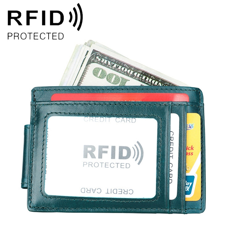 محفظة بطاقات جلدية شمعية زيتية مضادة للمغناطيس بتقنية RFID من Crazy Horse بتصميم KB80 للرجال والنساء
