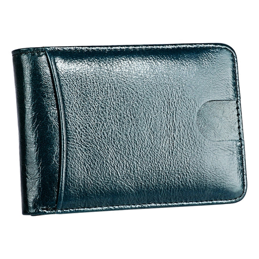 KB186 Antimagnetic RFID Mini Crazy Horse Texture Leather Billfold Card Wallet for Men and Women