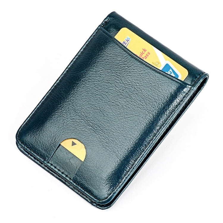 KB186 Antimagnetic RFID Mini Crazy Horse Texture Leather Billfold Card Wallet for Men and Women