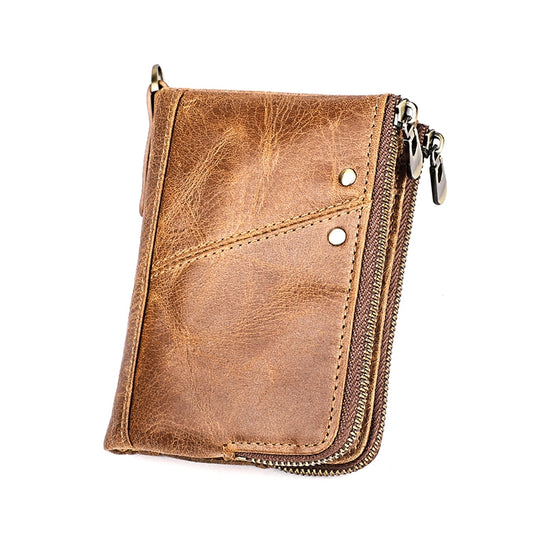 3533 Antimagnetic RFID Top-grain Leather Crazy Horse Texture Men Business Leisure Wallet