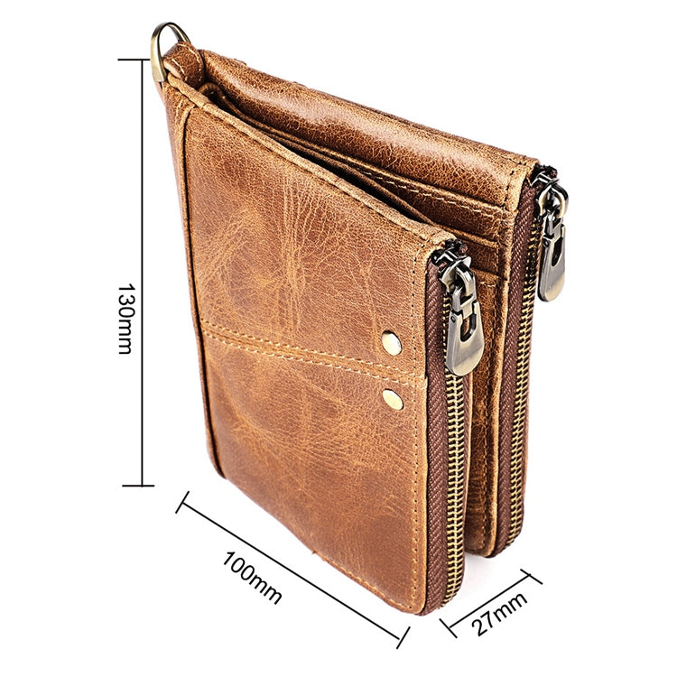 3533 Antimagnetic RFID Top-grain Leather Crazy Horse Texture Men Business Leisure Wallet