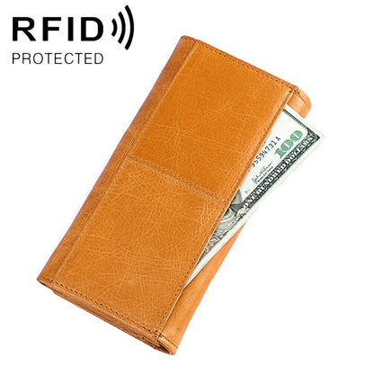 3559 Antimagnetic RFID Multi-function Zipper Retro Top-grain Leather Lady Purse Wallet