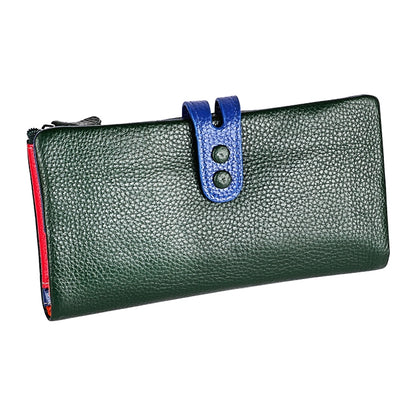 3572 Litchi Texture Leather Zipper Lady Wallet Large-capacity Purse