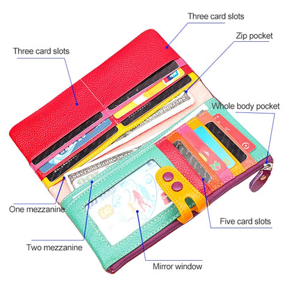 3572 Litchi Texture Leather Zipper Lady Wallet Large-capacity Purse