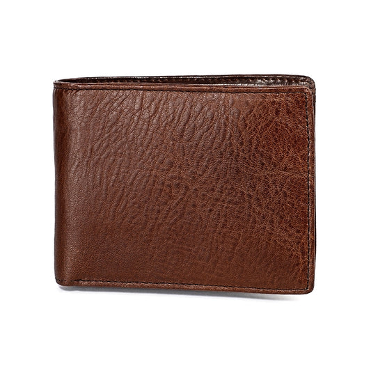8018 Antimagnetic RFID Retro Fashion Crazy Horse Texture Leather Wallet for Men and Women, 8018