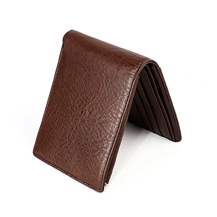 8018 Antimagnetic RFID Retro Fashion Crazy Horse Texture Leather Wallet for Men and Women, 8018