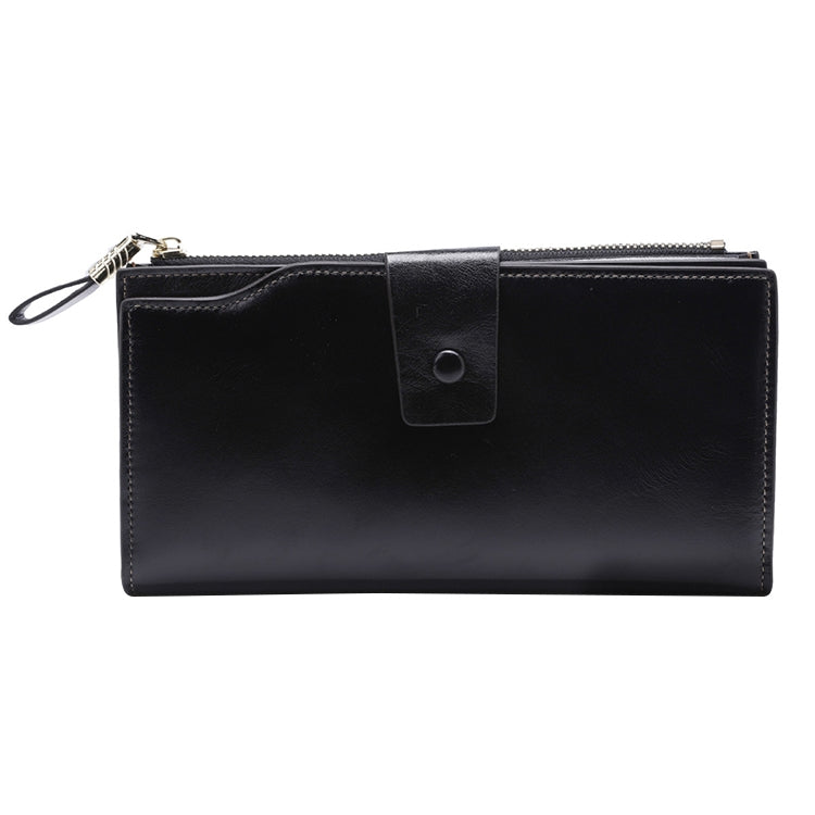 8236 Antimagnetic RFID Multi-function Oil Wax Leather Lady Wallet Large-capacity Purse