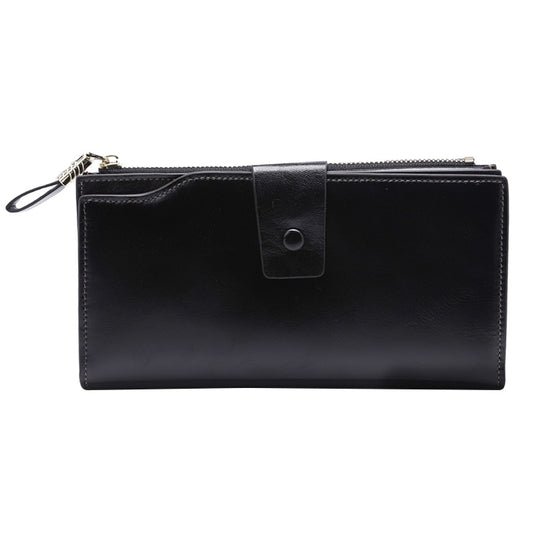 8236 Antimagnetic RFID Multi-function Oil Wax Leather Lady Wallet Large-capacity Purse