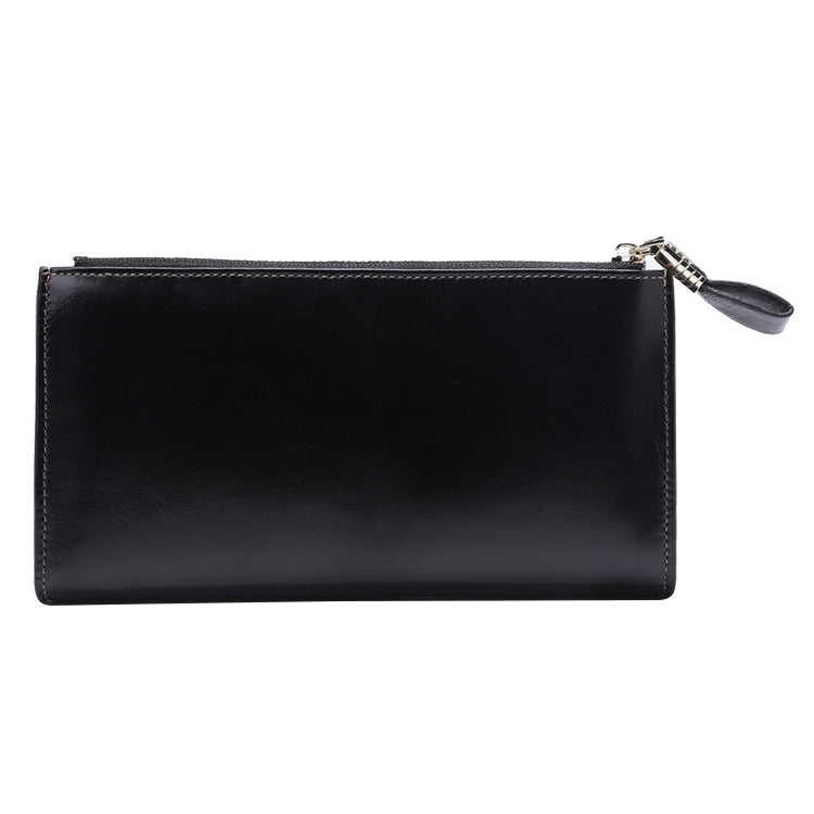 8236 Antimagnetic RFID Multi-function Oil Wax Leather Lady Wallet Large-capacity Purse