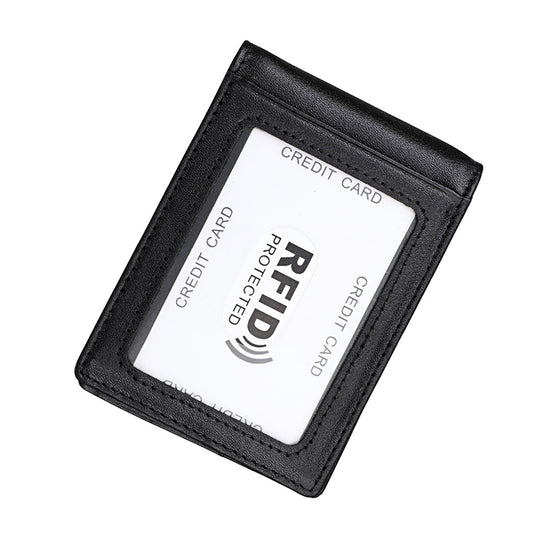 9037 Antimagnetic RFID Crazy Horse Texture Leather Wallet Billfold for Men and Women