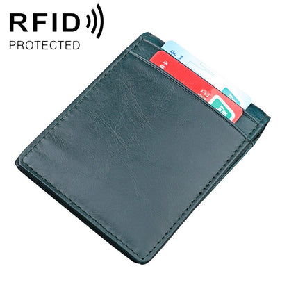 9037 Antimagnetic RFID Crazy Horse Texture Leather Wallet Billfold for Men and Women