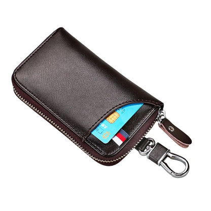 9102 Multi-function Waist Hanging Leather Zipper Wallet Keys Holder Bag