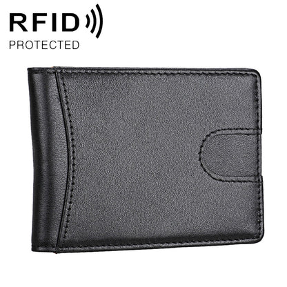 9601 Antimagnetic RFID Mini Crazy Horse Texture Leather Wallet Billfold, 9601