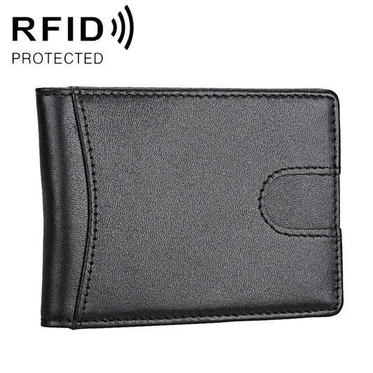 9601 Antimagnetic RFID Mini Crazy Horse Texture Leather Wallet Billfold, 9601