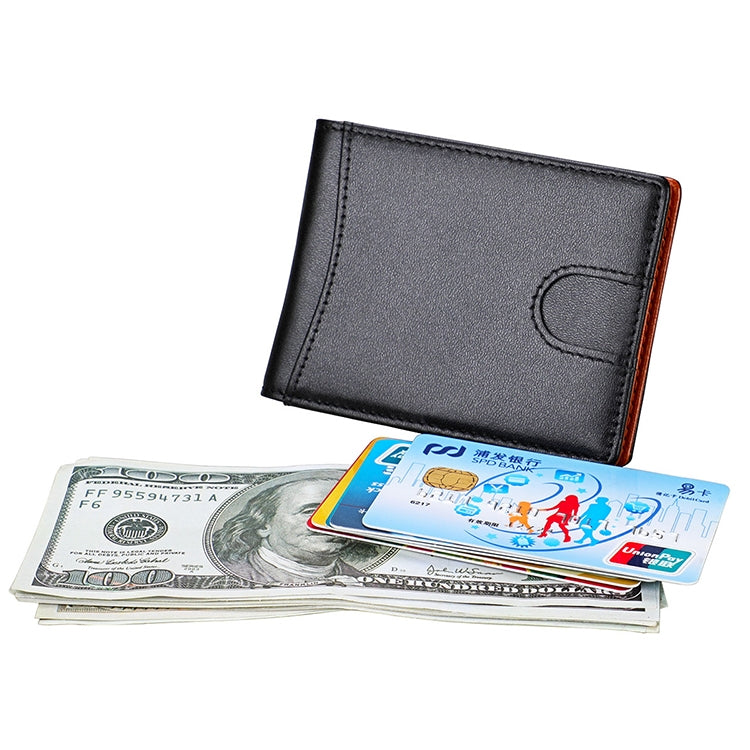 9601 Antimagnetic RFID Mini Crazy Horse Texture Leather Wallet Billfold, 9601