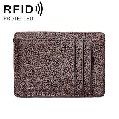 KB37 Antimagnetic RFID Litchi Texture Leather Card Holder Wallet Billfold for Men and Women
