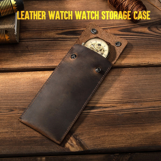 حقيبة تخزين واقية عالمية من الجلد بتصميم حصان مجنون لساعة Apple Watch من CONTACTS FAMILY CF1110
