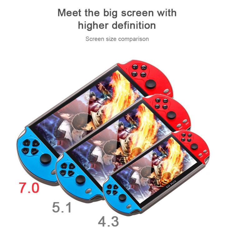 جهاز ألعاب محمول Powkiddy X12 Plus Retro Classic Games بشاشة عالية الدقة 7 بوصات وذاكرة 16 جيجابايت، يدعم MP4 / Ebook، X12 Plus