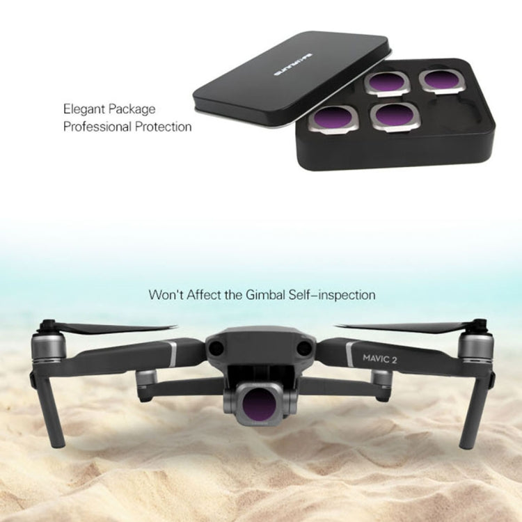 فلتر عدسة Sunnylife M2P-FI538 ND8-PL + ND16-PL + ND32-PL + ND64-PL ND-PL لـ DJI Mavic 2 Pro