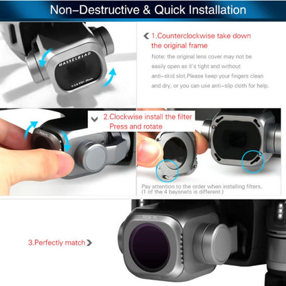 فلتر عدسة Sunnylife M2P-FI538 ND8-PL + ND16-PL + ND32-PL + ND64-PL ND-PL لـ DJI Mavic 2 Pro