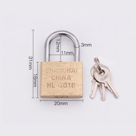 Copper Padlock Small Lock, Style: Short Lock Beam, 20mm Open, Short, 20mm Open