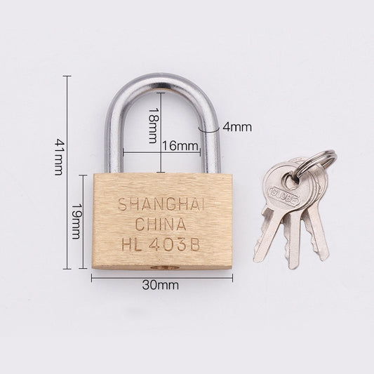 Copper Padlock Small Lock, Style: Short Lock Beam, 30mm Not Open, Short, 30mm Not Open